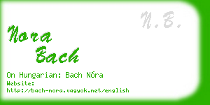 nora bach business card