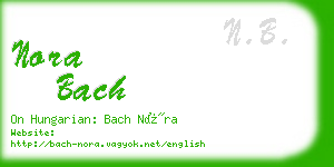 nora bach business card